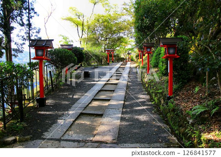 Cosmic energy pours down to protect the capital of Kyoto from evil spirits... Kurama Temple "Sando" Cosmic energy pours down to protect the capital of Kyoto from evil spirits... Kurama Temple "Sando" 126841577