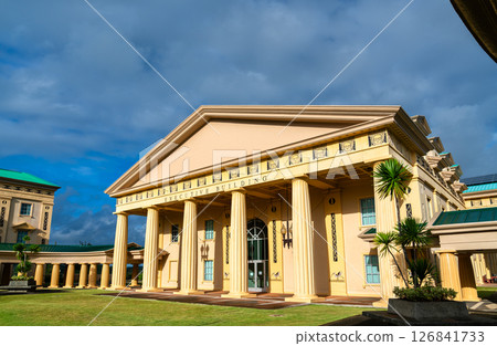 Executive Building housing the Government of Palau in Ngerulmud, the national capital in the state of Melekeok on Babeldaob Island, Palau, Micronesia, Oceania 126841733