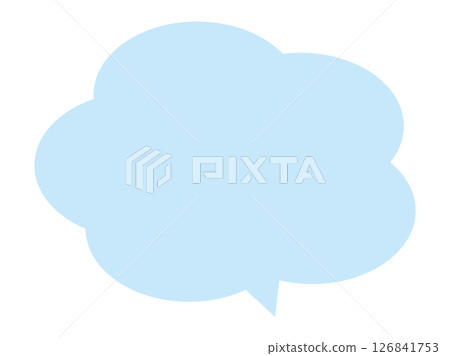 Speech bubble, light blue, fluffy, single 126841753