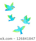 Illustration of a flying blue bird 126841847