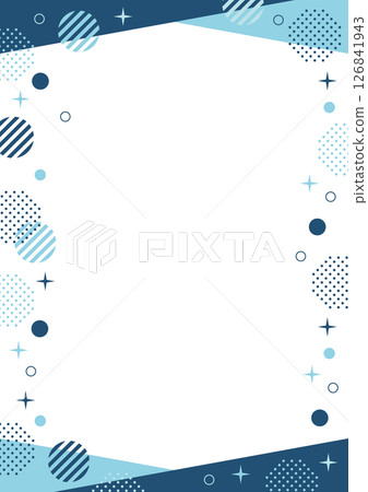 Geometric frame blue light blue polka dots glitter 126841943