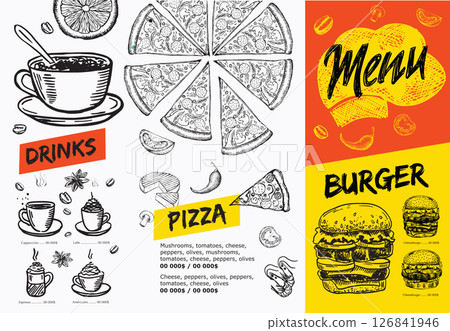 menu, food, vector 126841946