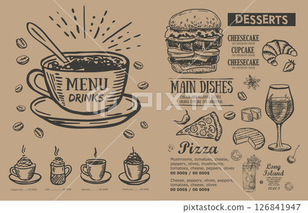 menu, food, vector 126841947