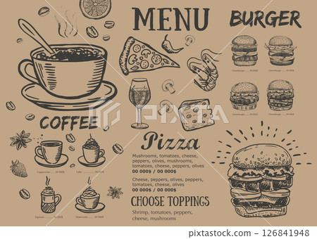 menu, food, vector 126841948