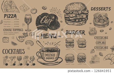 menu, food, vector 126841951