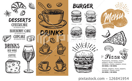 menu, food, vector 126841954