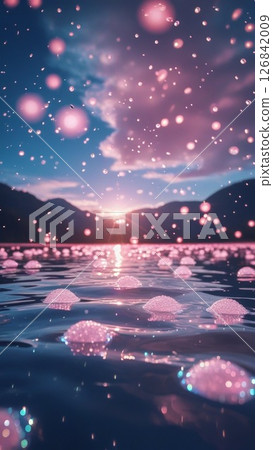 Water and fantastic soap bubbles 126842009