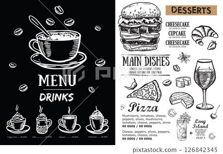 menu, food, vector 126842345