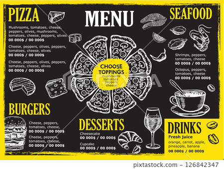 menu, food, vector 126842347