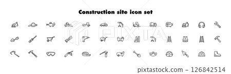 Construction site icon set 126842514