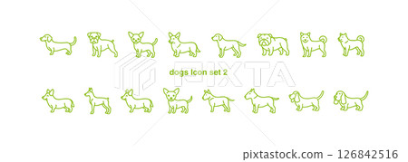 Dog simple line icon. 126842516