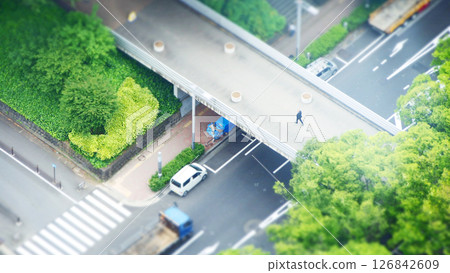 新綠時節的城市景觀 移軸攝影 126842609