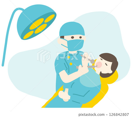 一位女士正在牙醫處接受牙科治療 126842807