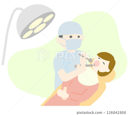 Woman getting dental treatment at the dentist 126842808