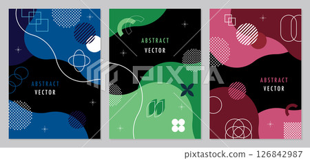 A4 vertical Memphis abstract frame background set A4 vertical Memphis abstract frame background set 126842987