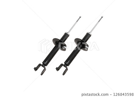 Car Shock Absorber or Strut Isolated on white background. 126843598