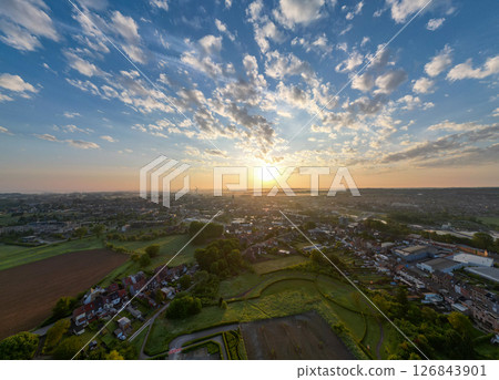Halle, Vlaams Brabant, Belgium, 13th of May, 2025, Breathtaking Aerial View of a Lush Landscape and Halle, Vlaams Brabant, Belgium, 13th of May, 2025, Breathtaking Aerial View of a Lush Landscape and 126843901