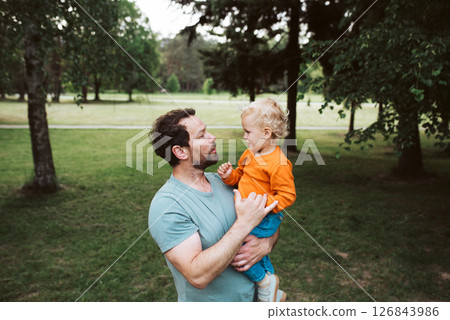 Portrait of dad and child enjoying time together 126843986