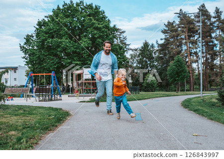 Portrait of dad and child enjoying time together 126843997