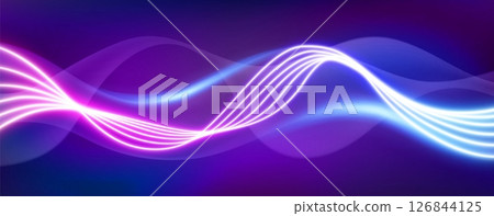 Abstract neon light waves of music rhythm Abstract neon light waves of music rhythm 126844125
