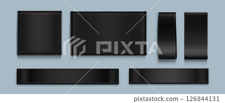 Black cloth tags mockup set Black cloth tags mockup set 126844131