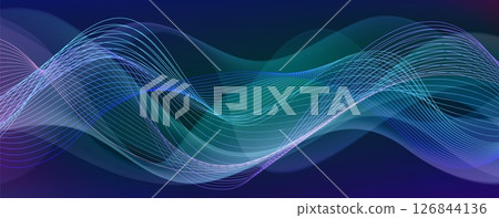 Abstract neon light waves audio visualization Abstract neon light waves audio visualization 126844136