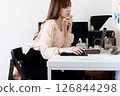 Woman looking at a homepage 126844298