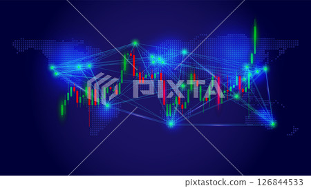 Global economics, world financial technology, forex, investment, online trading 126844533