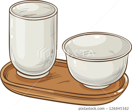 tea pair isolated colored illustration tea pair isolated colored illustration 126845382