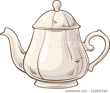 Teapot isolated for Design and Decoration 126845384