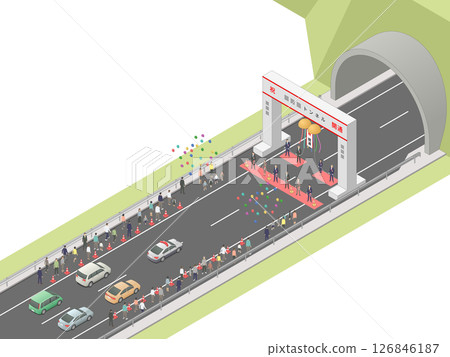 Isometric drawing of the opening ceremony [tunnel] (plain) 126846187