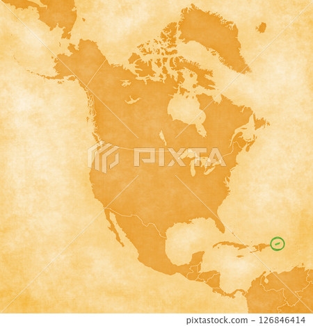Ocher map of North America - Puerto Rico 126846414