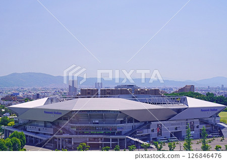 從摩天輪看到的大阪吹田足球場(吹田松下體育場)(東南方向,初夏) 從摩天輪看到的大阪吹田足球場(吹田松下體育場)(東南方向,初夏) 126846476