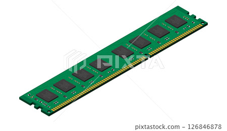 Isometric random access memory. RAM memory realistic 3d isometric. Computer hardware components. Vector illustration Isometric random access memory. RAM memory realistic 3d isometric. Computer hardware components. Vector illustration 126846878
