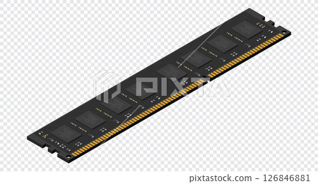 Isometric random access memory. RAM memory realistic 3d isometric. Computer hardware components. Vector illustration Isometric random access memory. RAM memory realistic 3d isometric. Computer hardware components. Vector illustration 126846881