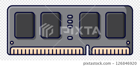 RAM memory computer. Computer RAM icon. Random access memory. Flat cartoon style. Vector illustration RAM memory computer. Computer RAM icon. Random access memory. Flat cartoon style. Vector illustration 126846920