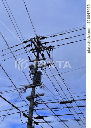 防鳥劑附著在電線上 126847053