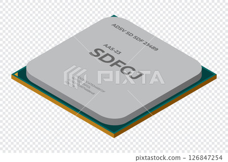 Isometric processor. Central processing unit or CPU. Computer hardware components. Semiconductor technology concept. Vector illustration Isometric processor. Central processing unit or CPU. Computer hardware components. Semiconductor technology concept. Vector illustration 126847254