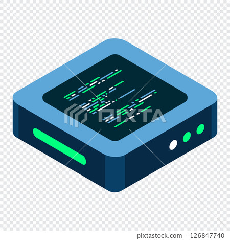 Isometric futuristic server. Isometric database or data center. Abstract blockchain. Computer storage. Cloud storage. Vector illustration Isometric futuristic server. Isometric database or data center. Abstract blockchain. Computer storage. Cloud storage. Vector illustration 126847740