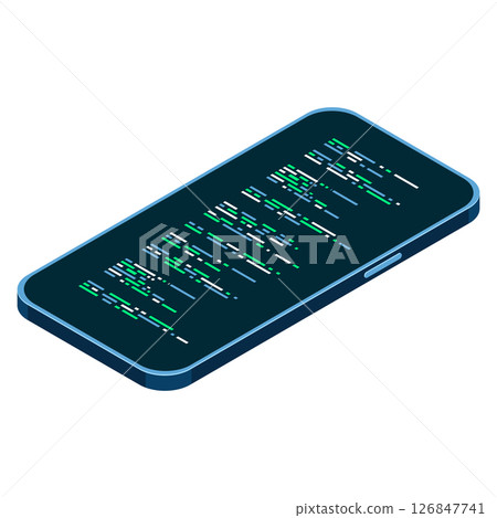Isometric smartphone. Simple isometric phone. Smartphone device isometric technology. Vector illustration Isometric smartphone. Simple isometric phone. Smartphone device isometric technology. Vector illustration 126847741