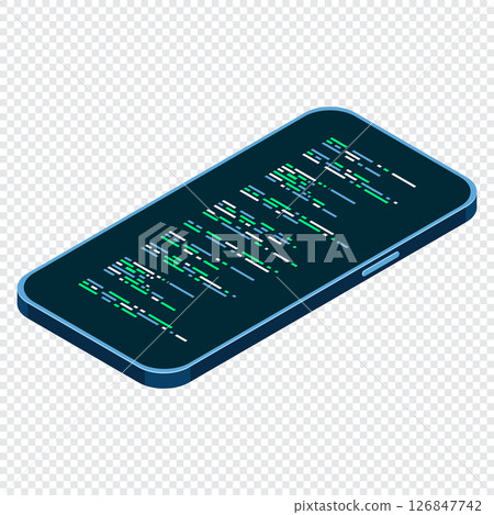 Isometric smartphone. Simple isometric phone. Smartphone device isometric technology. Vector illustration Isometric smartphone. Simple isometric phone. Smartphone device isometric technology. Vector illustration 126847742