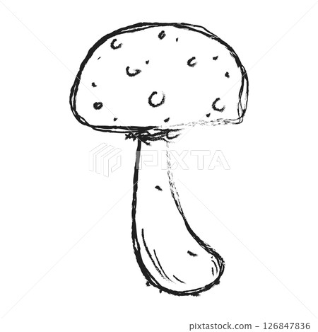 Mushroom hand drawn illustration. Floral element design. Hand drawn botanical illustration 126847836