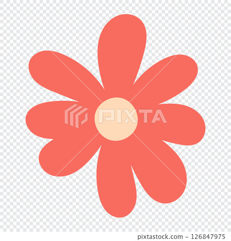 Summer hand drawn flower. Wildflower. Floral element. Garden plant element. Vector flat illustration 126847975