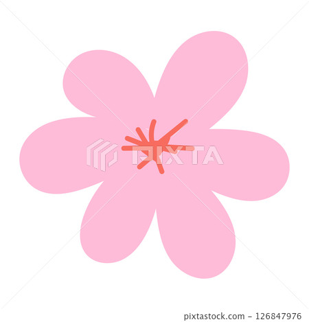 Summer hand drawn flower. Wildflower. Floral element. Garden plant element. Vector flat illustration 126847976