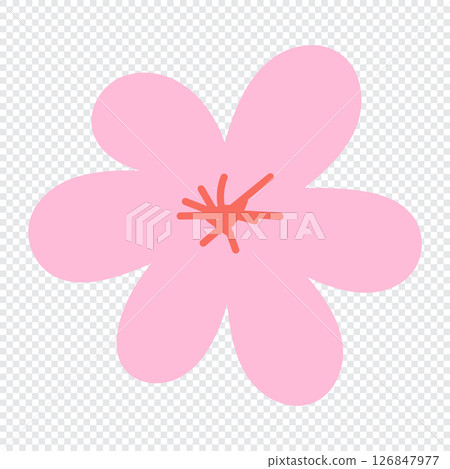 Summer hand drawn flower. Wildflower. Floral element. Garden plant element. Vector flat illustration 126847977