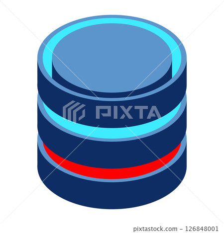 Isometric cloud database. Cloud computing and file cloud storage. Modern technology. Isometric technology 126848001