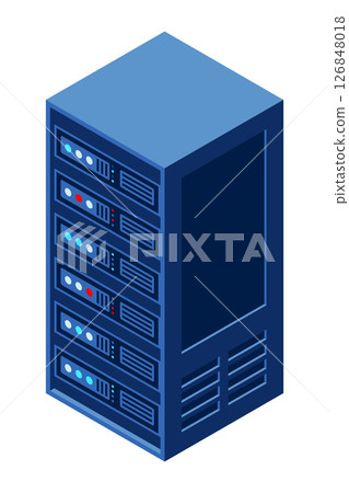 Isometric server equipment isolated background. Flat isometric 3d illustration cloud server. Datacenter storage. Isometric technology Isometric server equipment isolated background. Flat isometric 3d illustration cloud server. Datacenter storage. Isometric technology 126848018