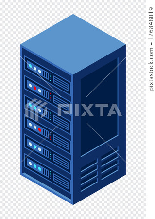 Isometric server equipment isolated background. Flat isometric 3d illustration cloud server. Datacenter storage. Isometric technology 126848019