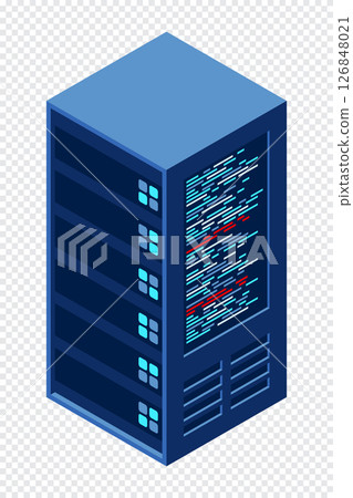 Isometric server equipment isolated background. Flat isometric 3d illustration cloud server. Datacenter storage. Isometric technology Isometric server equipment isolated background. Flat isometric 3d illustration cloud server. Datacenter storage. Isometric technology 126848021