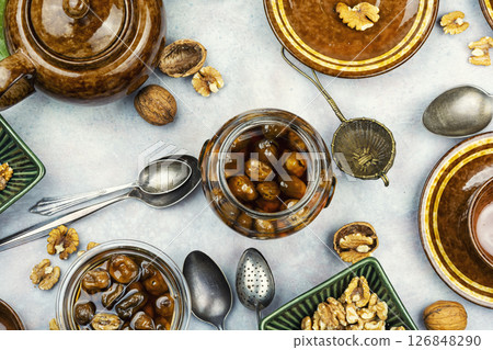 Organic jam, healthy food. Organic jam, healthy food. 126848290